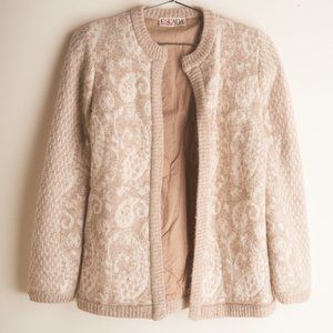 ESCADA 1980s Oatmeal Lined Sweater Cardigan/ S